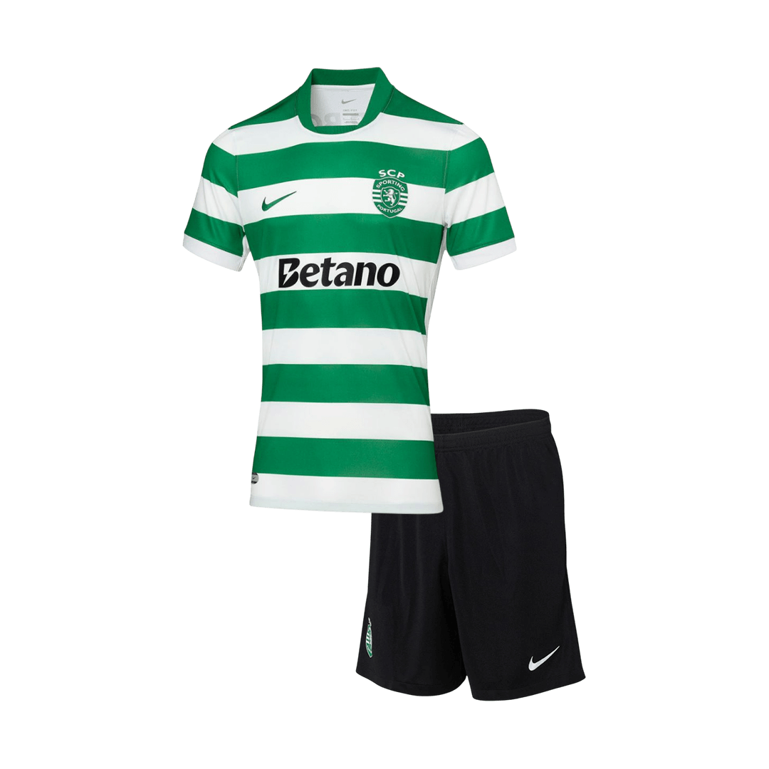 Kid's Sporting CP Home Soccer Jersey Kit(Jersey+Shorts) 2025/26 - Soccerdeal