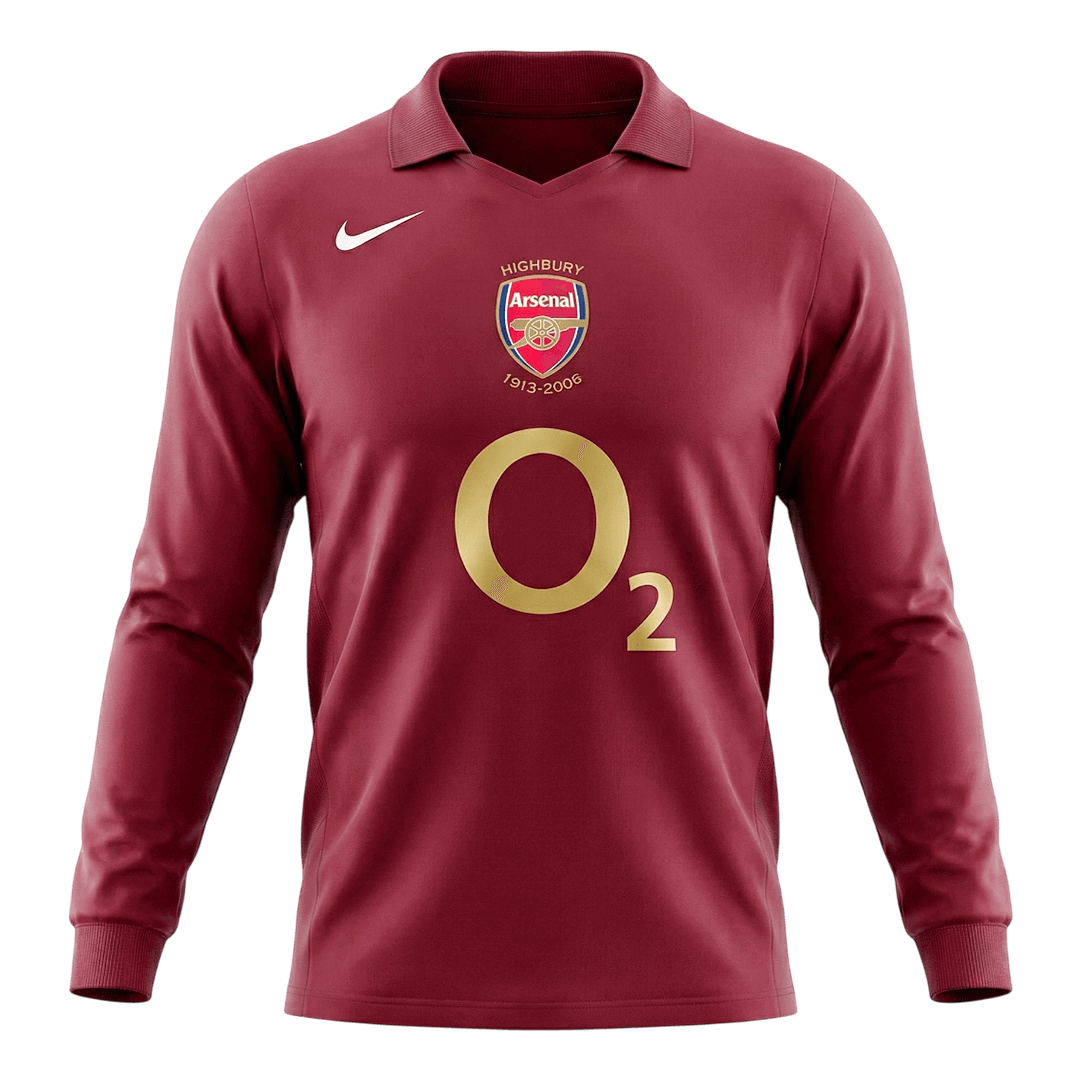 Retro 2005/06 Arsenal Home Long Sleeve Soccer Jersey - Soccerdeal