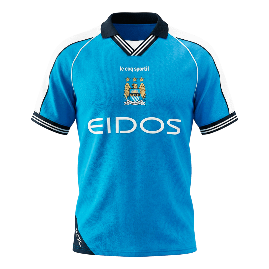 Retro 1999/01 Manchester City Home Soccer Jersey - Soccerdeal