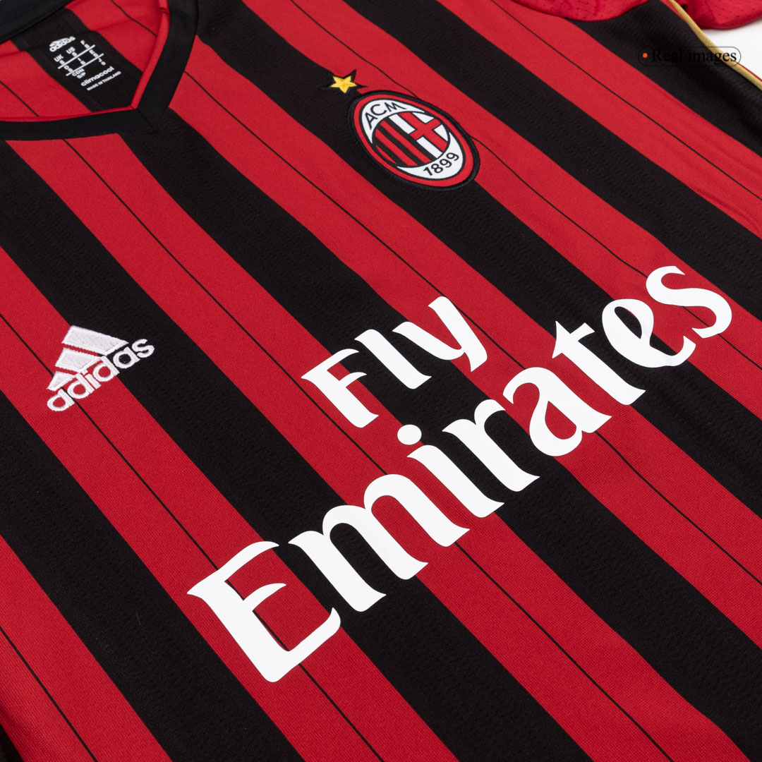 Retro 2013/14 AC Milan Home Long Sleeve Soccer Jersey - Soccerdeal