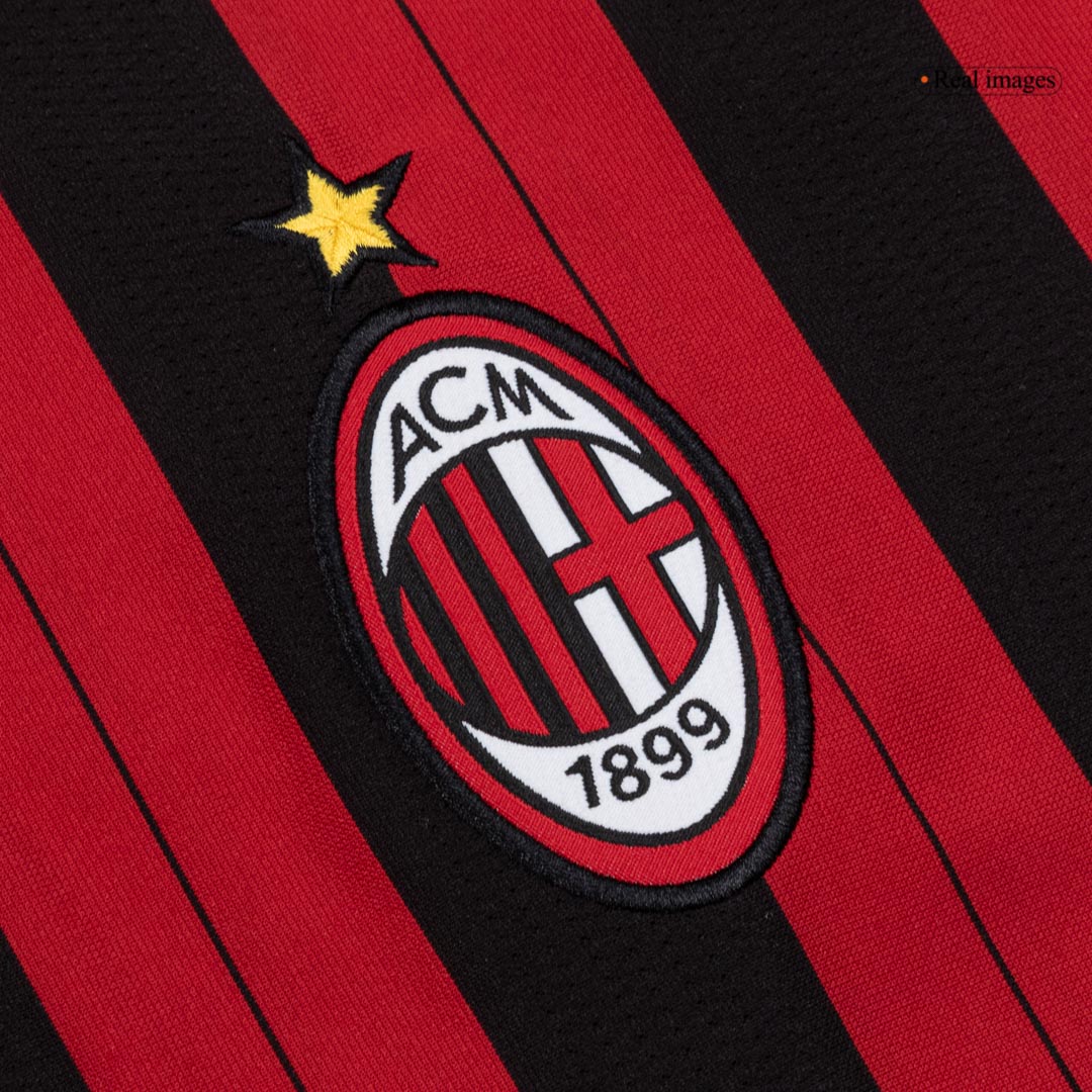 Retro 2013/14 AC Milan Home Long Sleeve Soccer Jersey - Soccerdeal