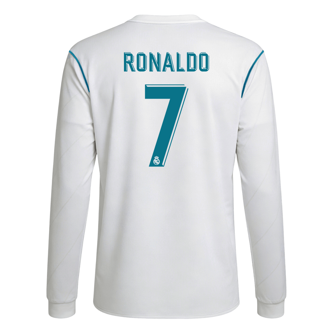 Retro RONALDO #7 2017/18 Real Madrid Home Long Sleeve Soccer Jersey - Soccerdeal