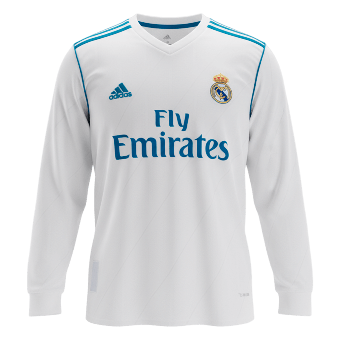 Retro BENZEMA #9 2017/18 Real Madrid Home Long Sleeve Soccer Jersey - Soccerdeal