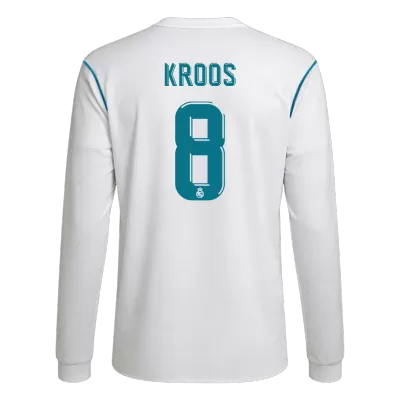 Retro KROOS #8 2017/18 Real Madrid Home Long Sleeve Soccer Jersey - Soccerdeal