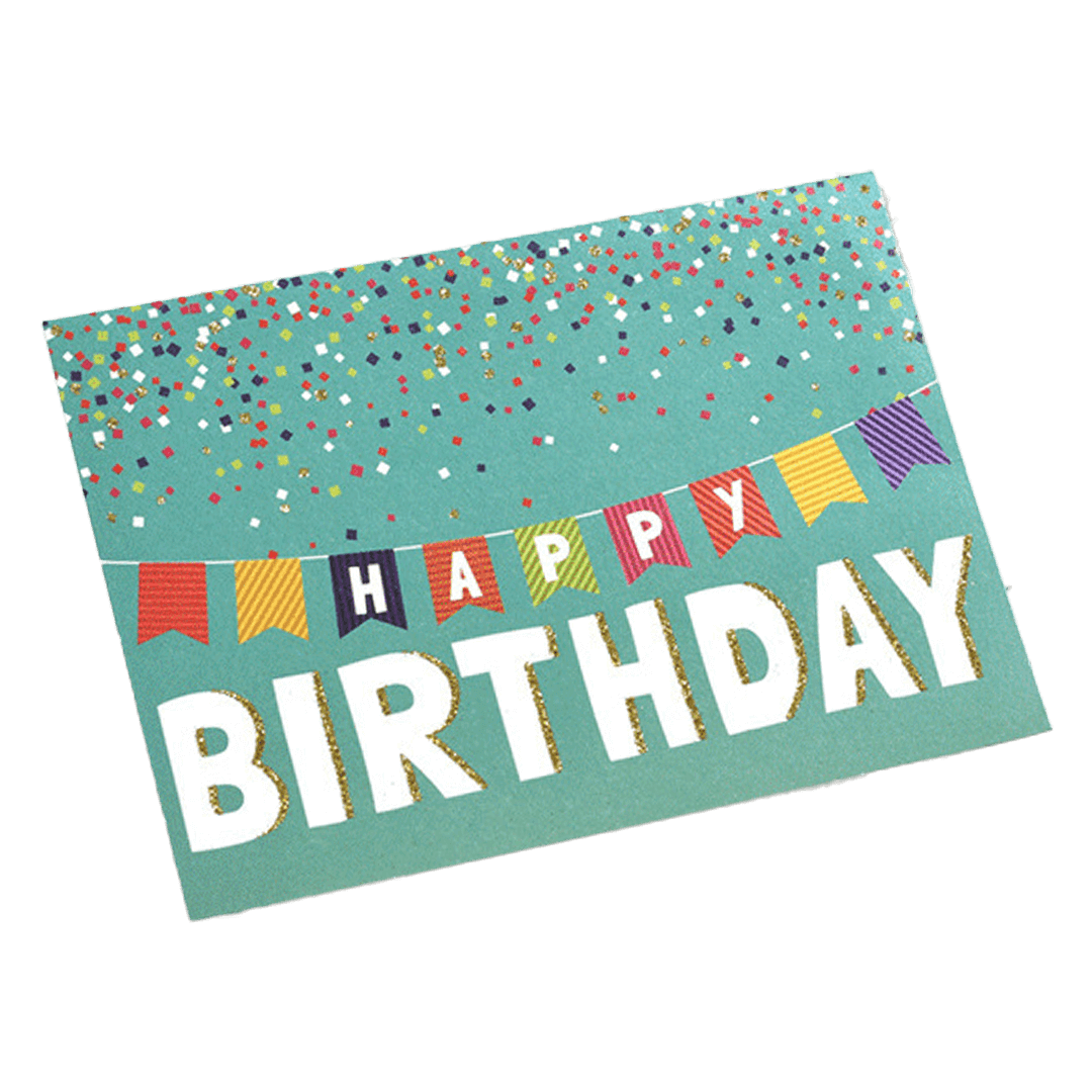 Custom Colorful Flag Birthday Card Green - Soccerdeal