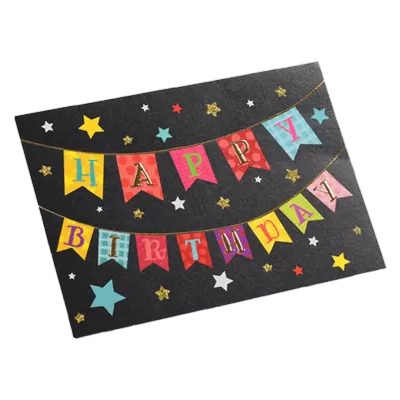 Custom Colorful Flag Birthday Card Black - Soccerdeal