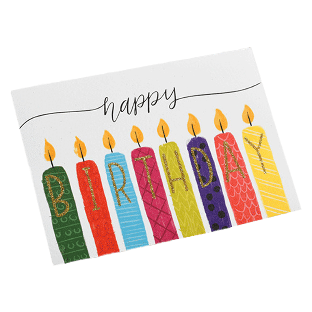 Custom Colorful Candle Birthday Card White - Soccerdeal