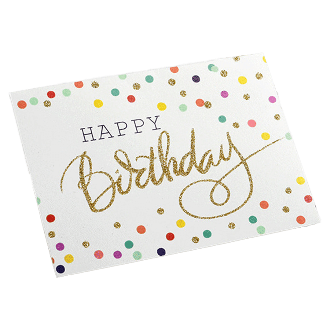 Custom Colored Dots Birthday Card White - Soccerdeal