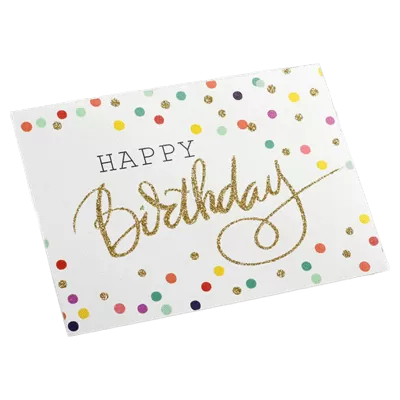 Custom Colored Dots Birthday Card White - Soccerdeal