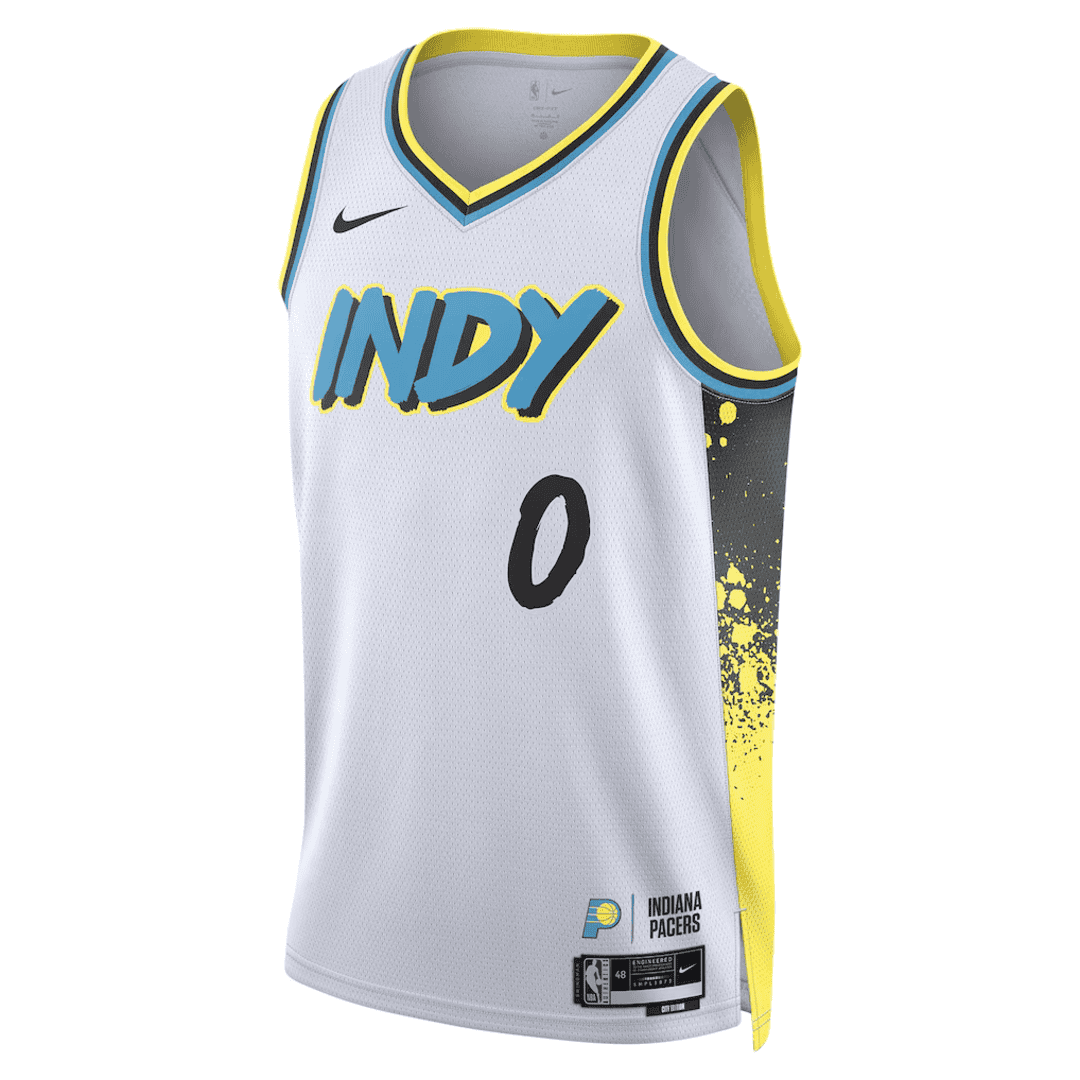 Indiana Pacers HALIBURTON #0 Swingman NBA Jersey - City Edition - Soccerdeal