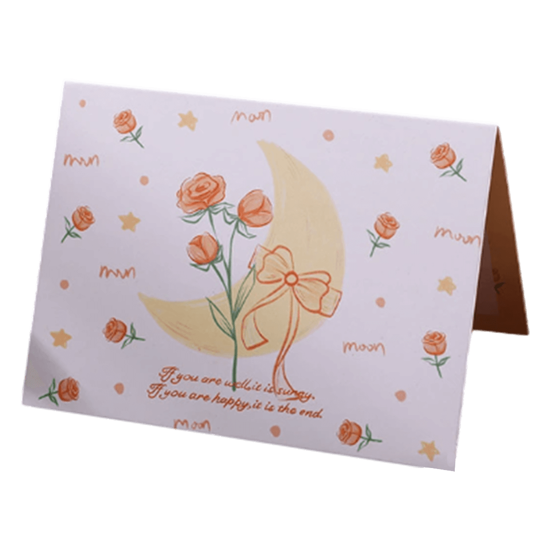 Custom Rose Moon Valentine's Day Card Yellow - Soccerdeal