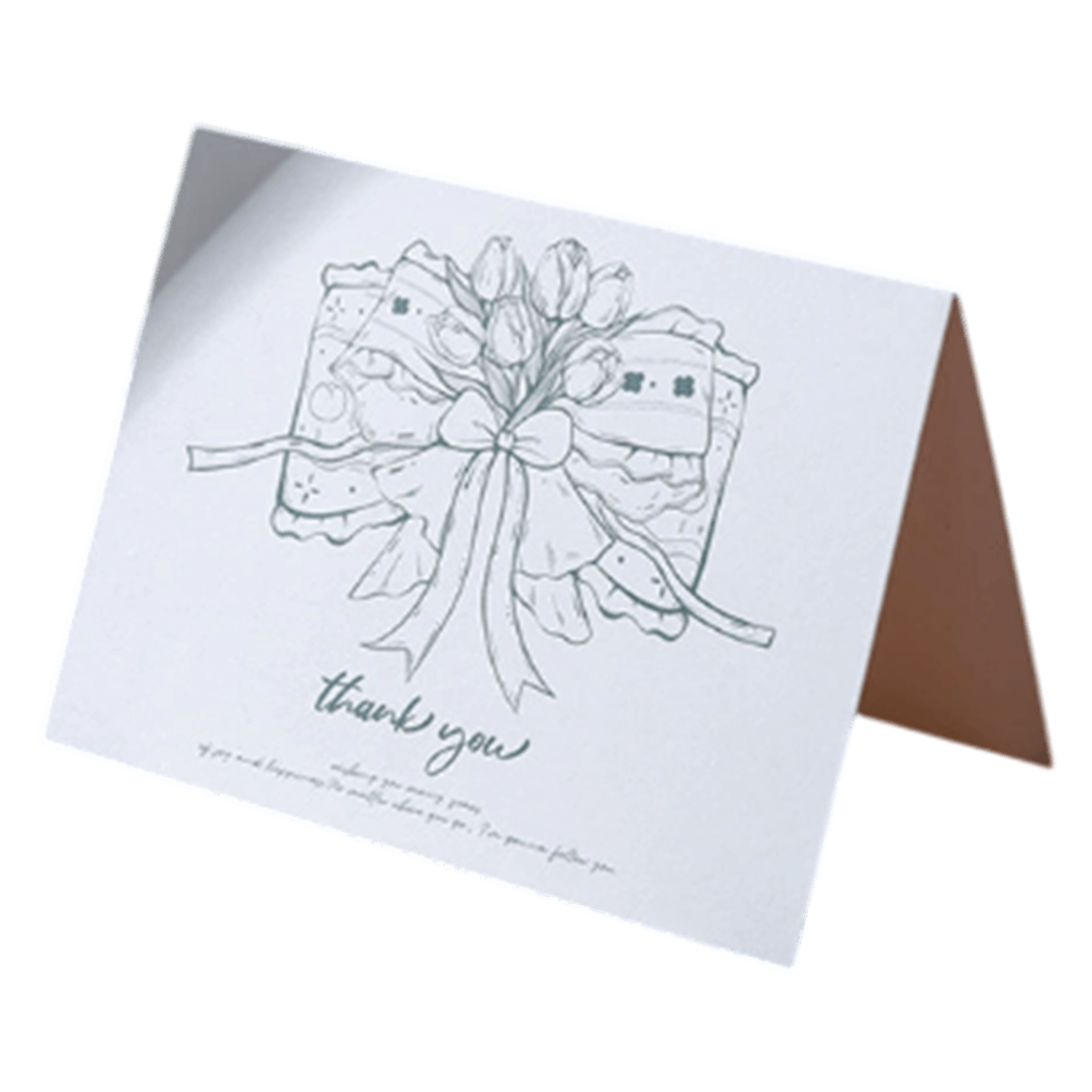 Custom Bow Tulip Thank You Anniversary Card Green - Soccerdeal