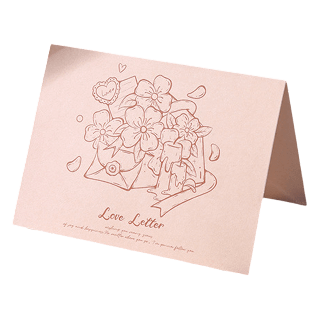 Custom Flowers Love Letter Anniversary Card Orange - Soccerdeal