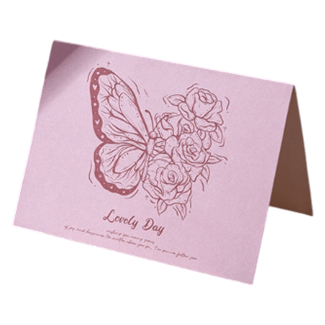 Custom Butterfly Lovely Day Anniversary Card Pink - Soccerdeal