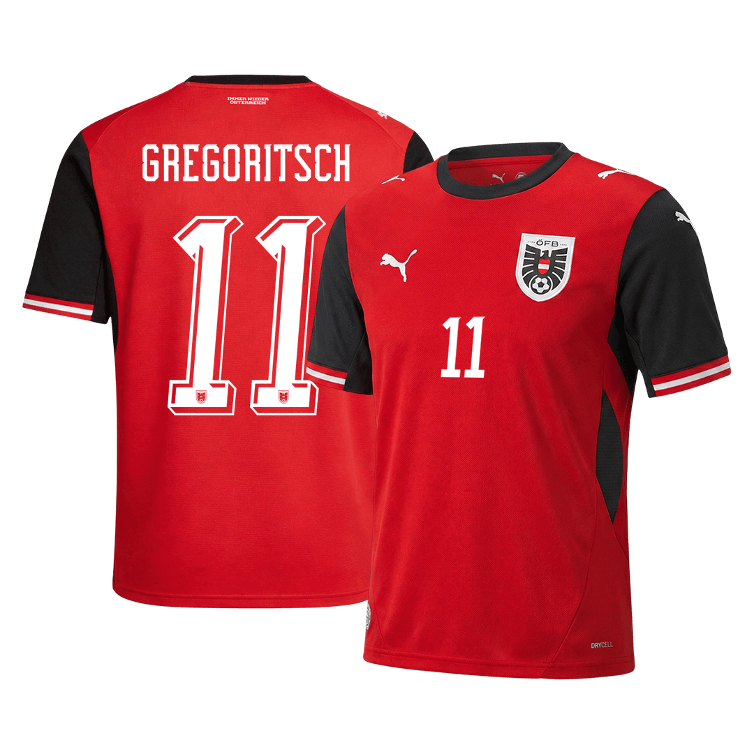 GREGORITSCH #11 Austria Home Soccer Jersey 2026 - Soccerdeal