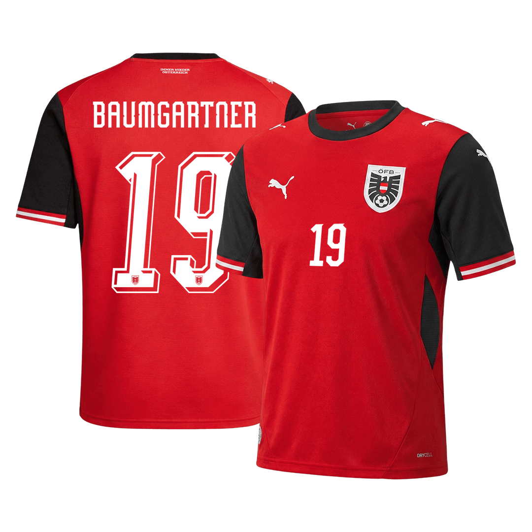 BAUMGARTNER #19 Austria Home Soccer Jersey 2026 - Soccerdeal