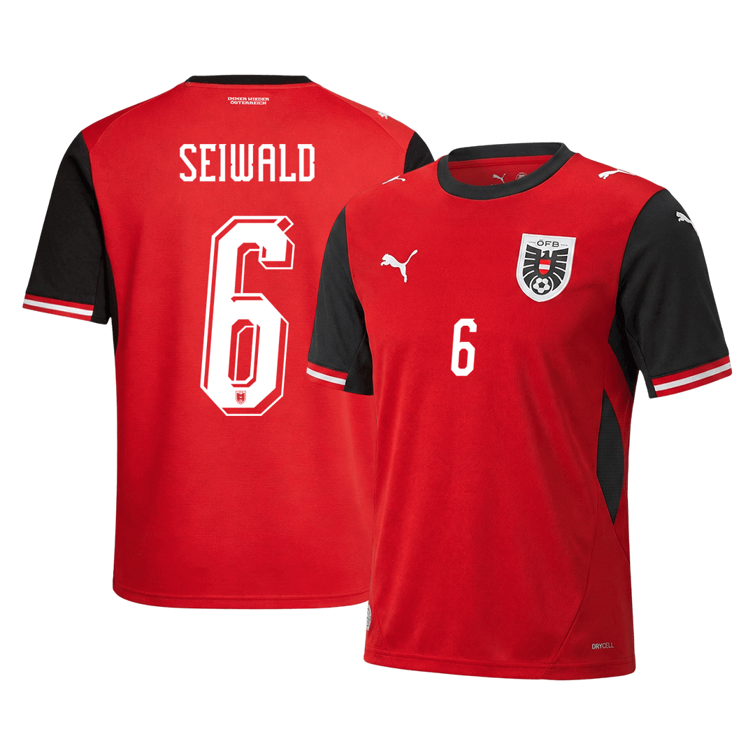 SEIWALD #6 Austria Home Soccer Jersey 2026 - Soccerdeal