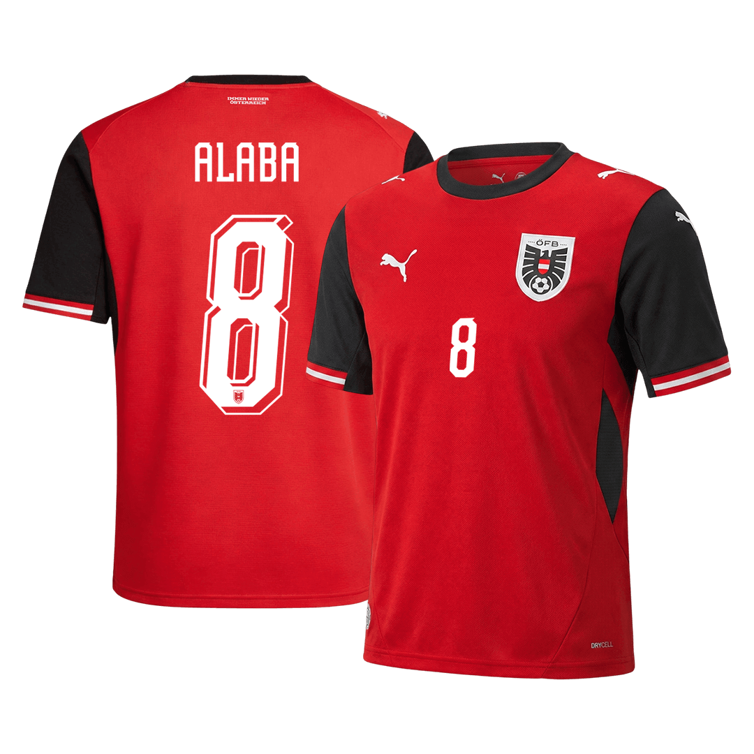ALABA #8 Austria Home Soccer Jersey 2026 - Soccerdeal