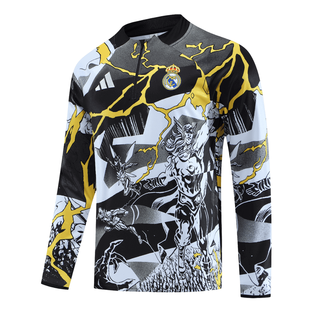 Real Madrid Zipper Sweatshirt Kit(Top+Pants) 2025/26 - Soccerdeal