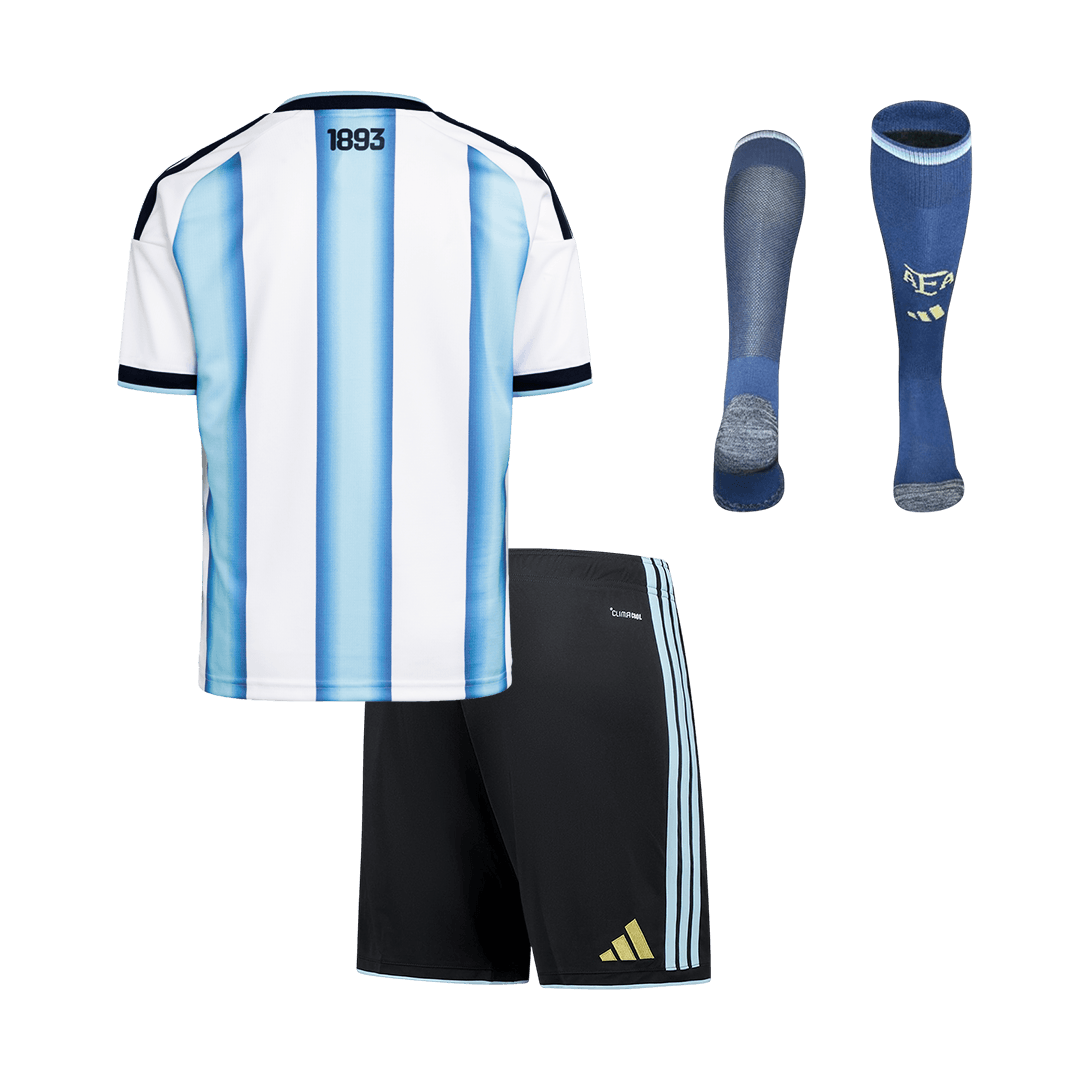 Kid's Argentina Home Soccer Jersey Kit(Jersey+Shorts+Socks) 2025/26 - Soccerdeal