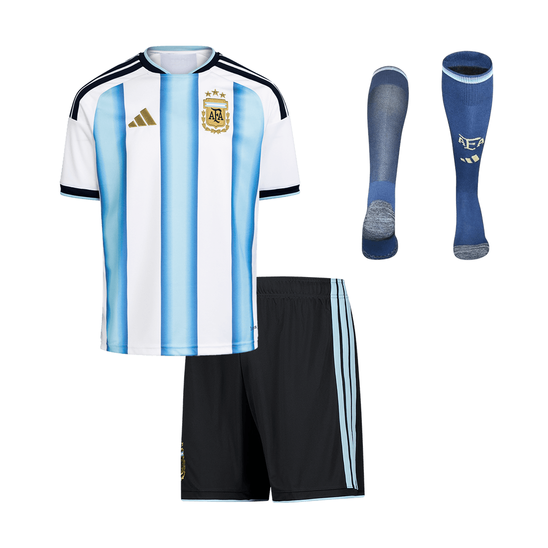 Kid's Argentina Home Soccer Jersey Kit(Jersey+Shorts+Socks) 2025/26 - Soccerdeal
