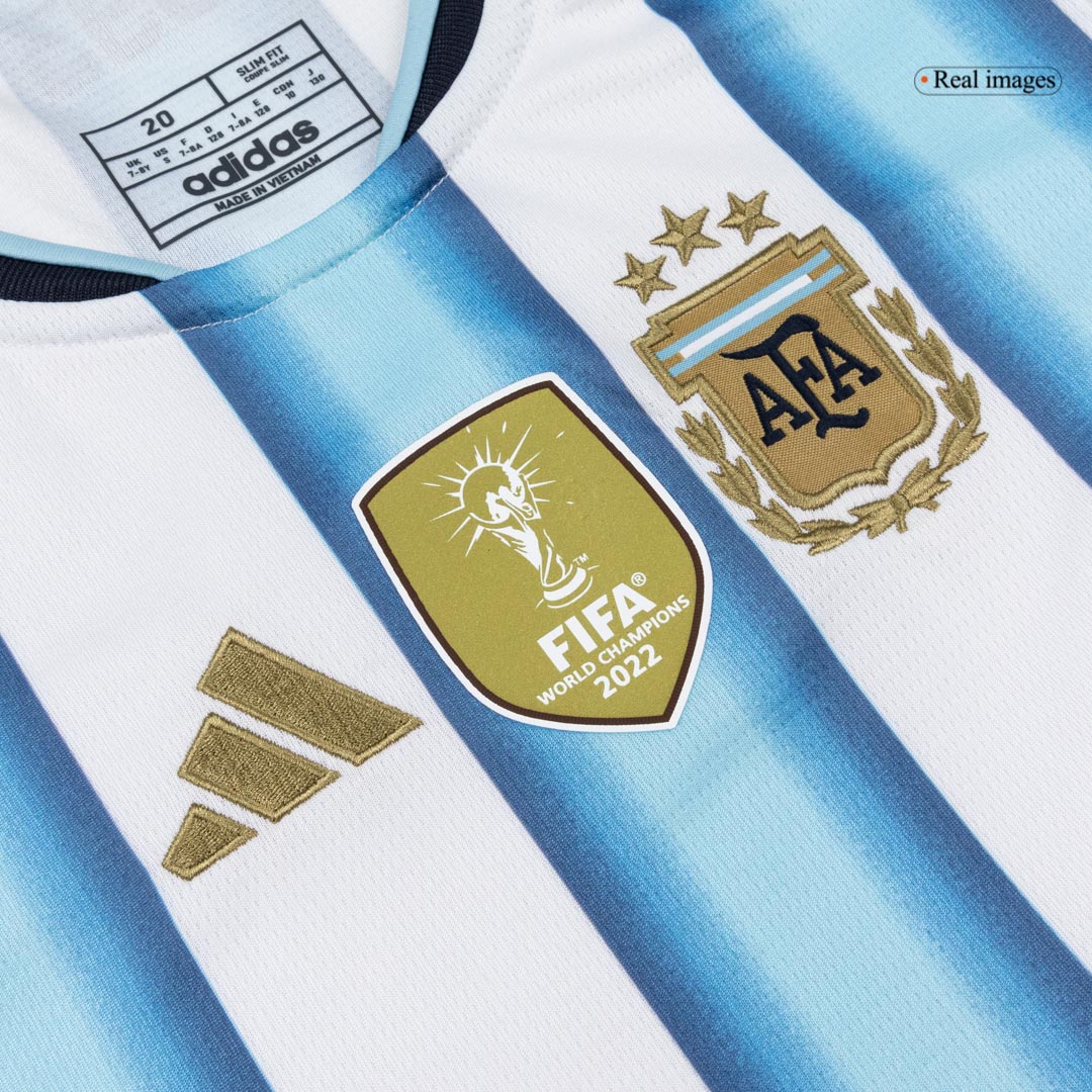 Kid's Argentina Home Soccer Jersey Kit(Jersey+Shorts+Socks) 2025/26 - Soccerdeal