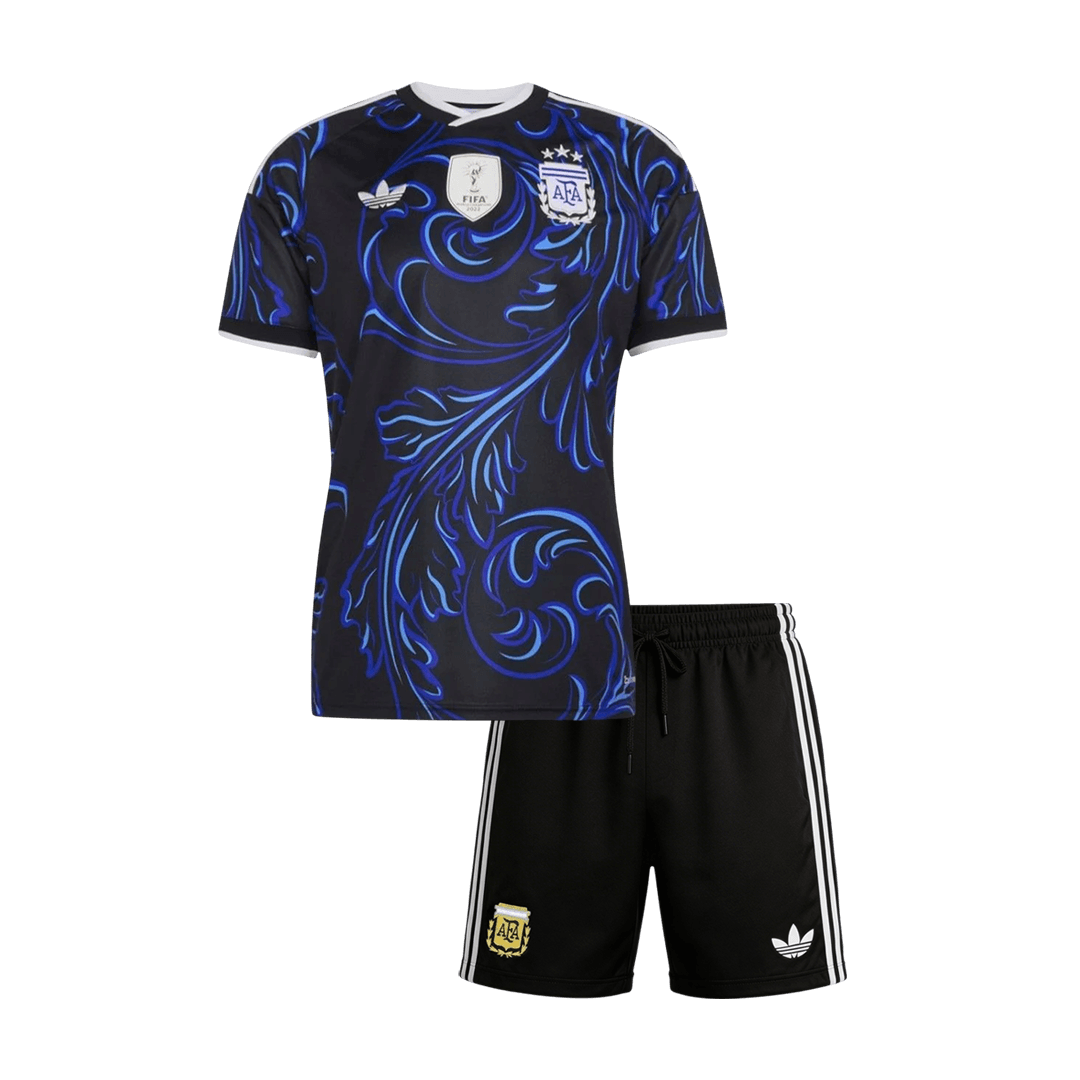 Kid's Argentina Away Soccer Jersey Kit(Jersey+Shorts) 2026 - Soccerdeal