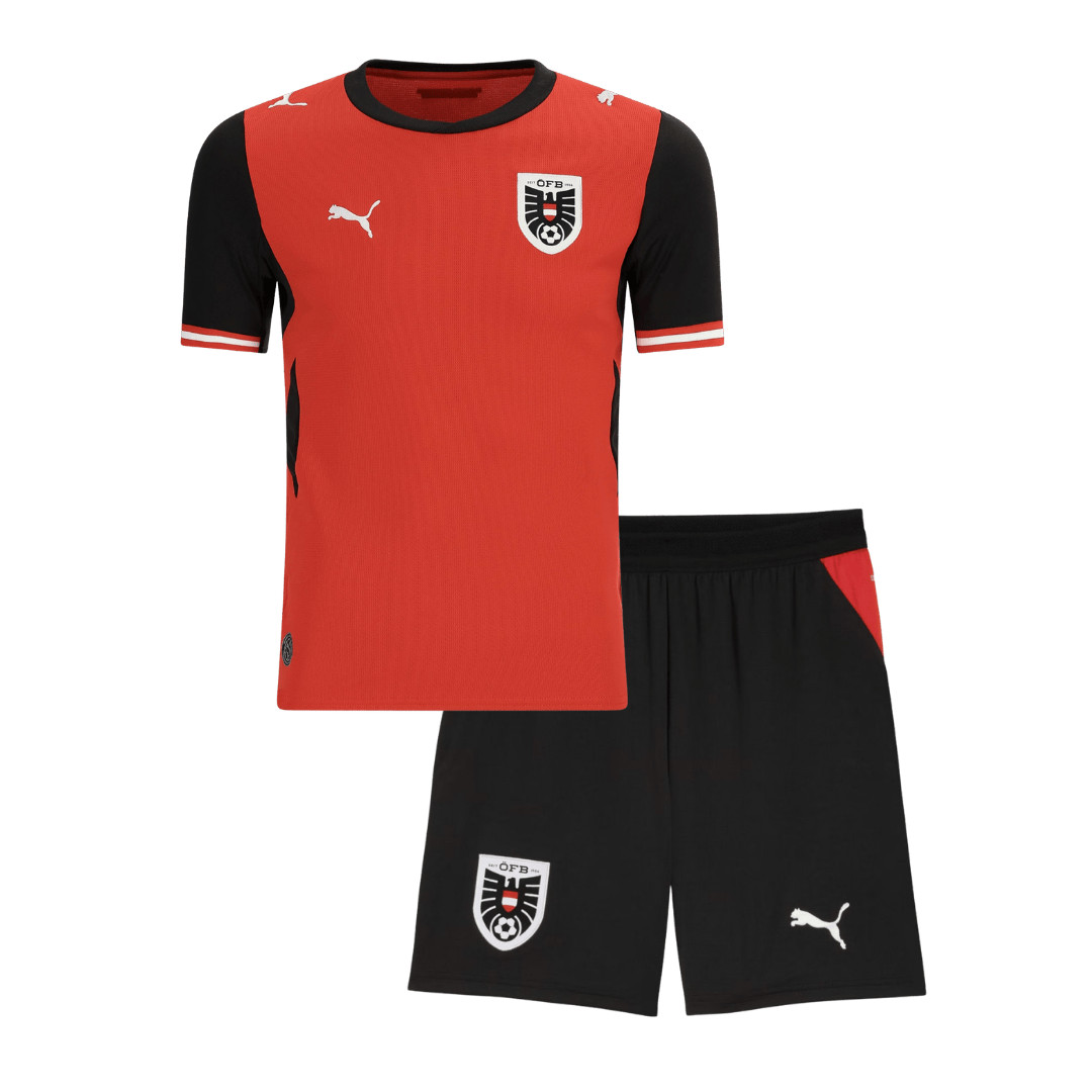 Kid's Austria Home Soccer Jersey Kit(Jersey+Shorts) 2026 - Soccerdeal