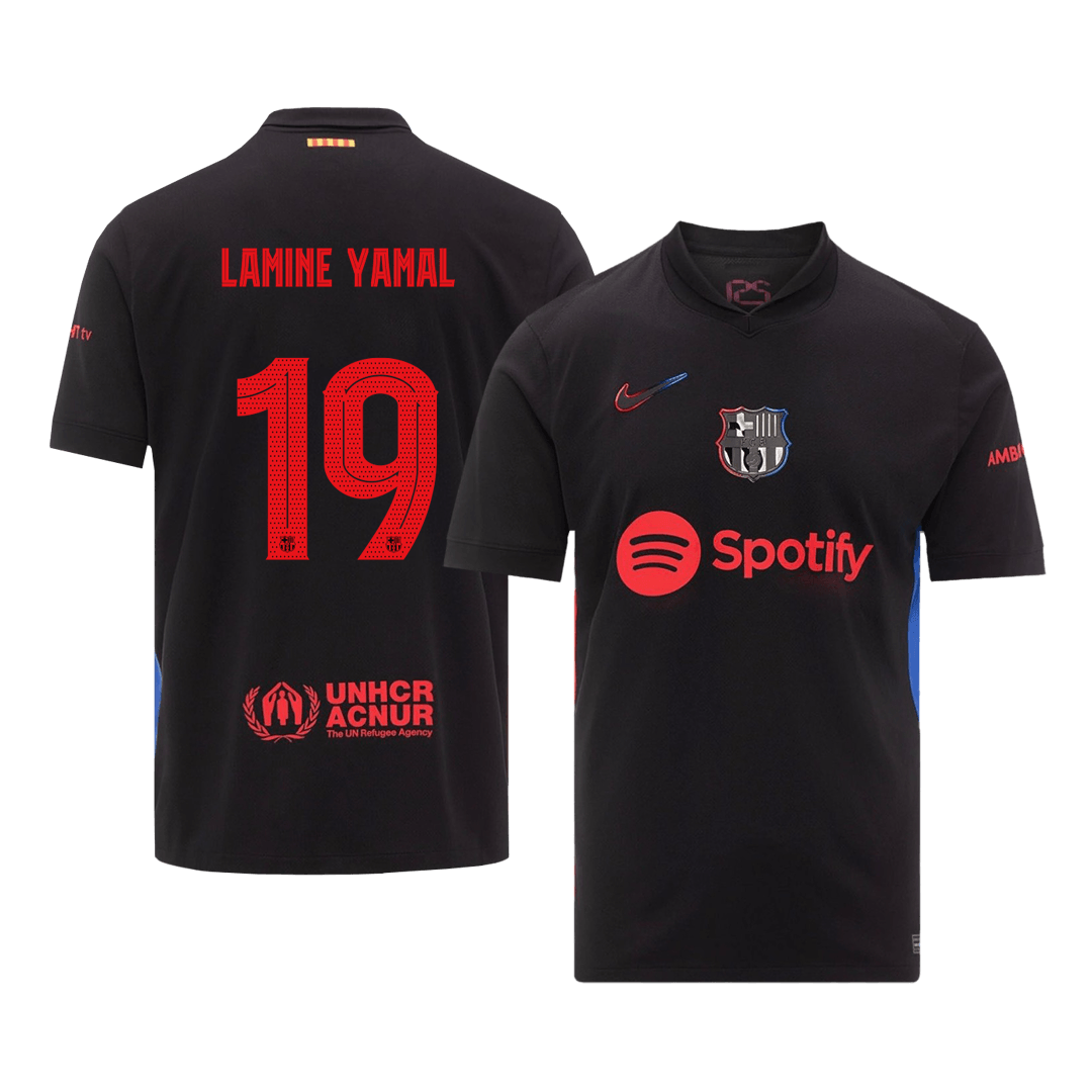 LAMINE YAMAL #19 Barcelona Away Soccer Jersey -UCL - Soccerdeal