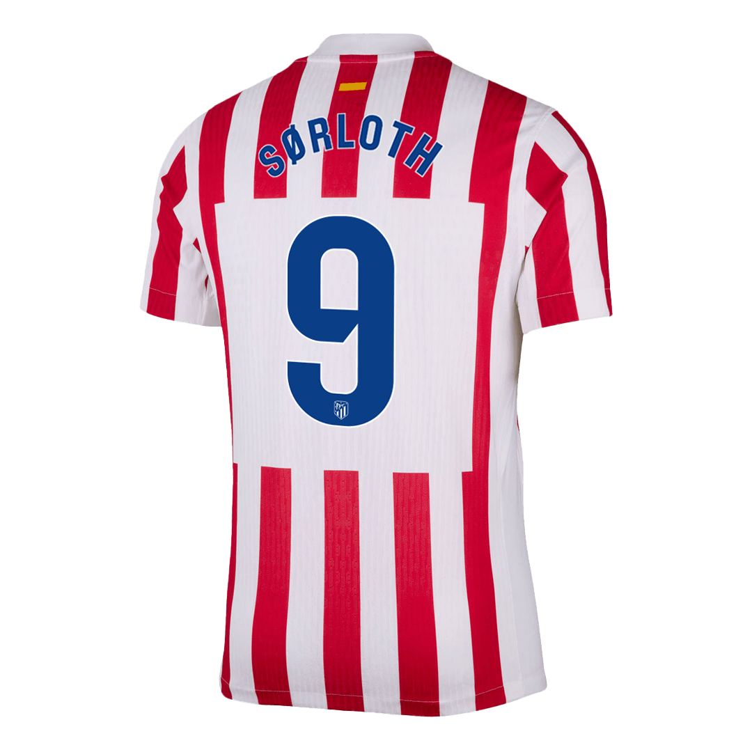 SØRLOTH #9 Atletico Madrid Home Soccer Jersey 2025/26 Player Version - Soccerdeal