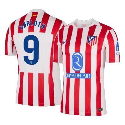 SØRLOTH #9 Atletico Madrid Home Soccer Jersey 2025/26 - Soccerdeal