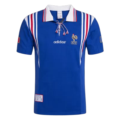 Retro 1996 France Home Soccer Jersey - Soccerdeal