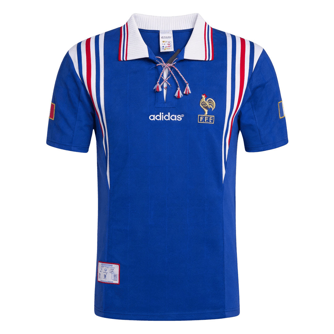 Retro 1996 France Home Soccer Jersey - Soccerdeal