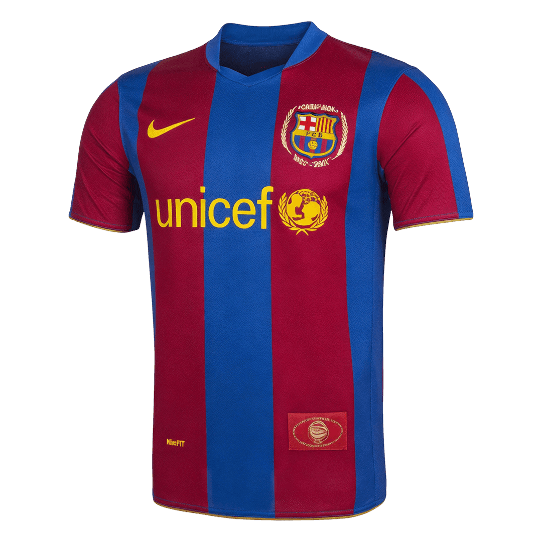 Retro 2007/08 Barcelona Home Soccer Jersey - Soccerdeal