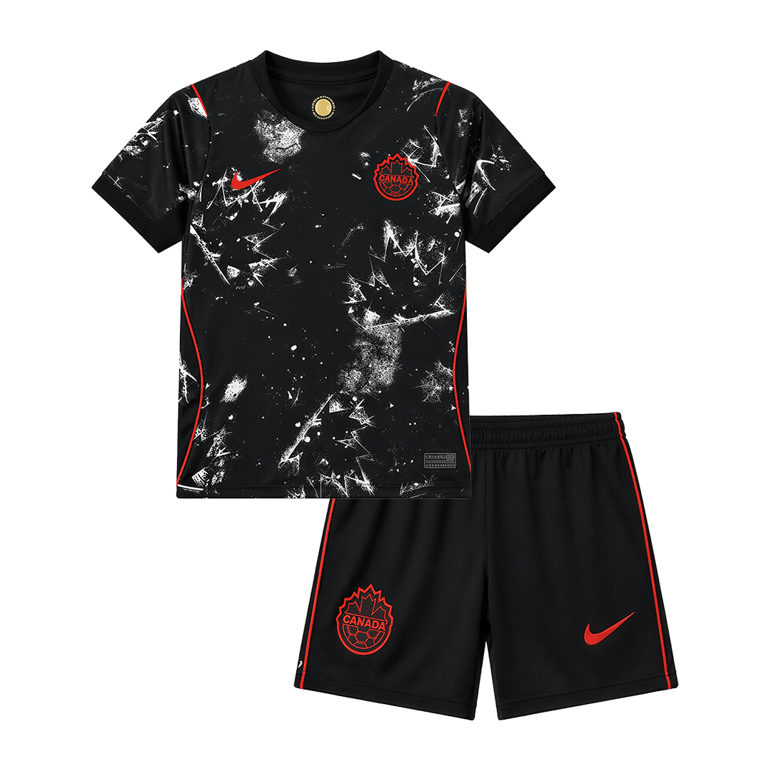Kid's Canada Away Soccer Jersey Kit(Jersey+Shorts) 2026 - Soccerdeal