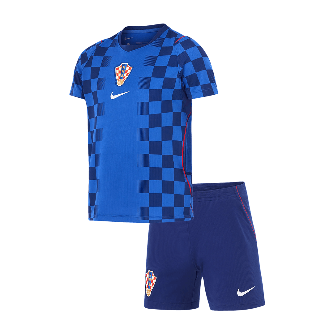 Kid's Croatia Away Soccer Jersey Kit(Jersey+Shorts) 2026 - Soccerdeal
