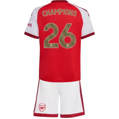 Kid's CHAMPIONS #26 Arsenal Home Soccer Jersey 2026/27 - Soccerdeal