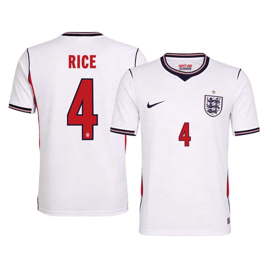 RICE #4 England Home Soccer Jersey 2026 - Soccerdeal