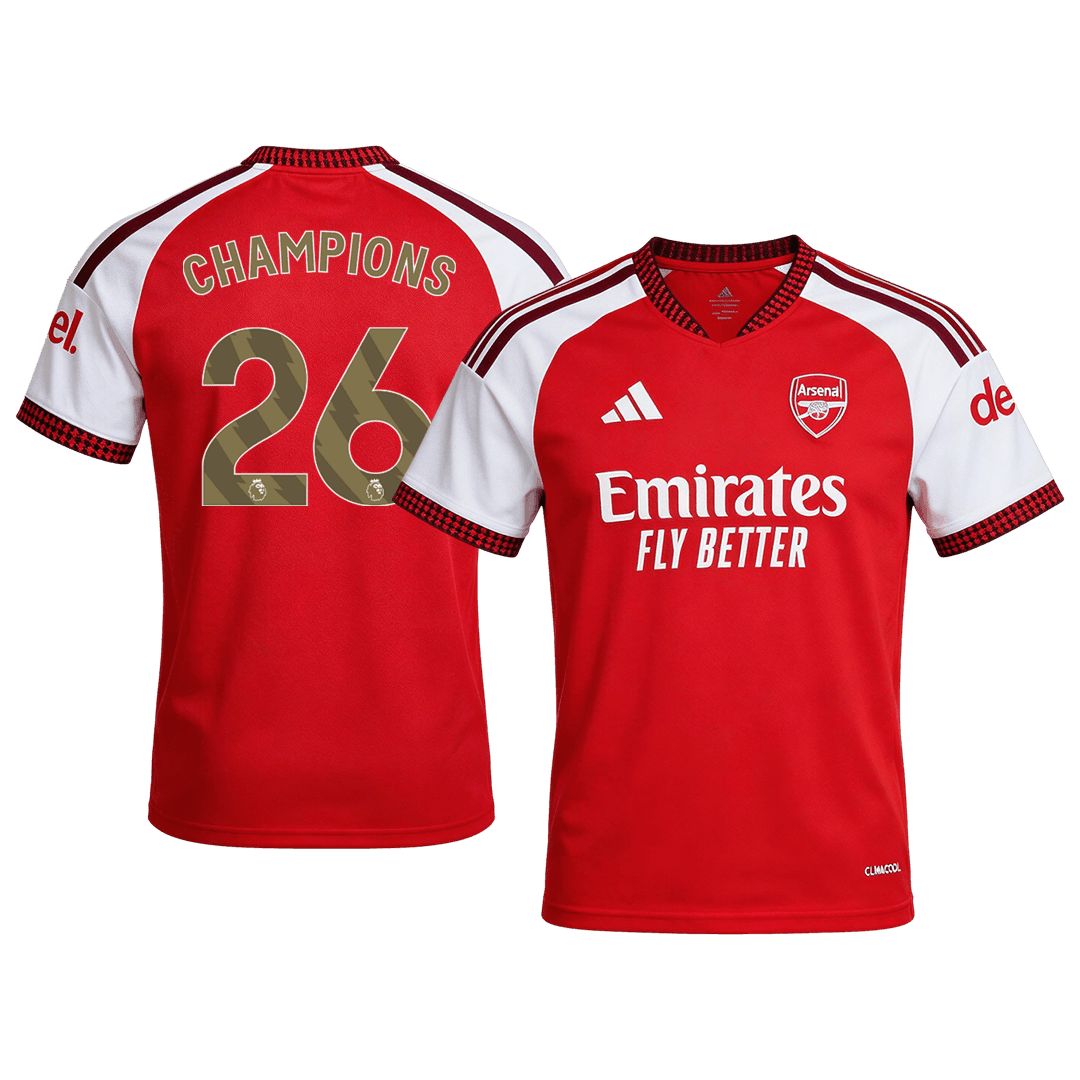 CHAMPIONS #26 Arsenal Home Soccer Jersey 2026/27 - Soccerdeal