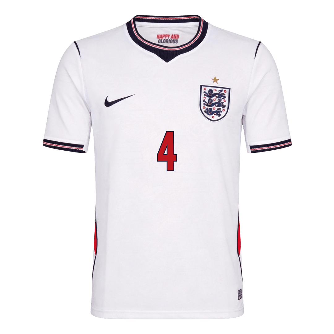 RICE #4 England Home Soccer Jersey 2026 - Soccerdeal