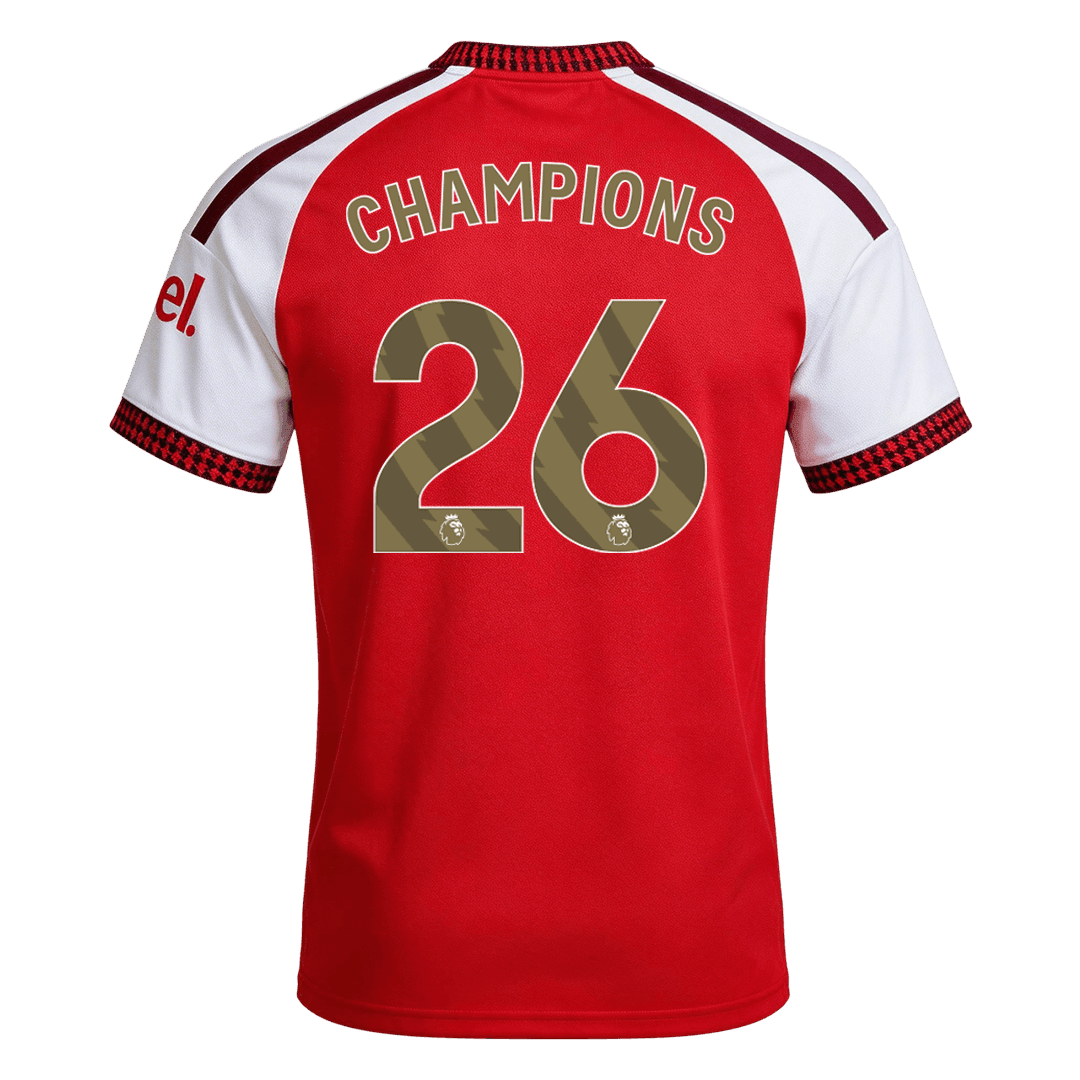 CHAMPIONS #26 Arsenal Home Soccer Jersey 2026/27 - Soccerdeal