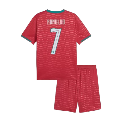 Kid's RONALDO #7 Portugal Home Soccer Jersey Kit(Jersey+Shorts) 2026 - Soccerdeal