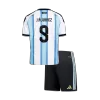 Kid's J.ÁLVAREZ #9 Argentina Home Soccer Jersey Kit(Jersey+Shorts) 2026 - Soccerdeal
