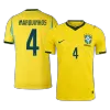 MARQUINHOS #4 Brazil Home Soccer Jersey 2026 Player Version - Soccerdeal