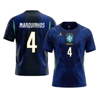 MARQUINHOS #4 Brazil Away Soccer Jersey 2026 - Soccerdeal