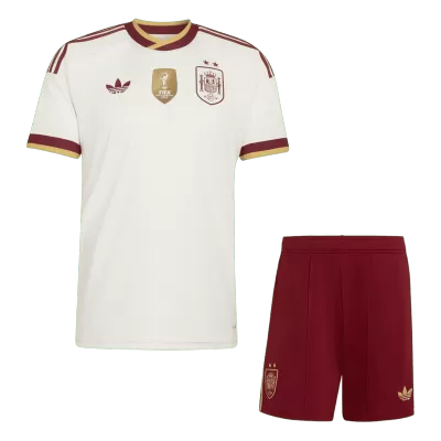 Kid's Spain Away Soccer Jersey Kit(Jersey+Shorts) Champion Edition 2026 - Soccerdeal